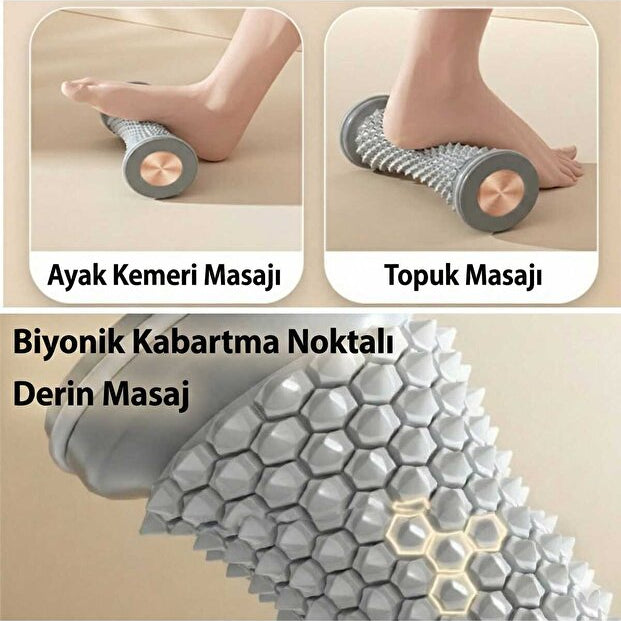 Ortopedik Ayak ve Baldır Masaj Silindiri - Topuk Dikeni ve Ağrı Giderici Yoga Pilates Rulosu